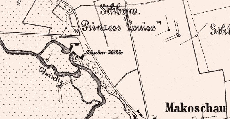 Młyn na mapie z przełomu XIX i XX wieku.jpg