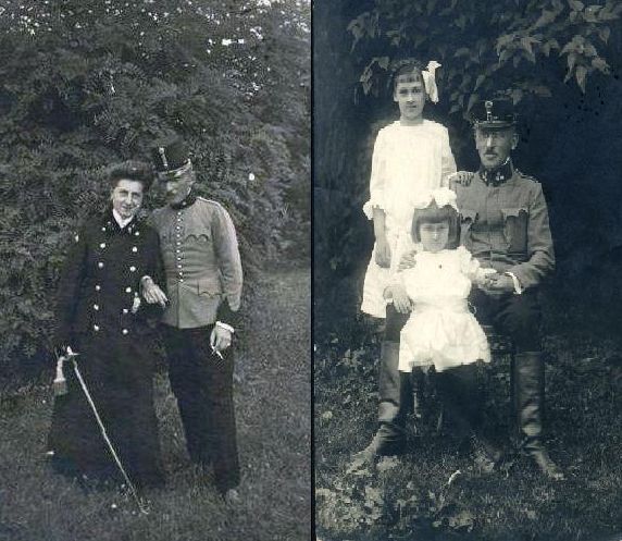 Stefan Dunikowski w mundurze austriackim z żoną i córkami w 1918 r..jpg