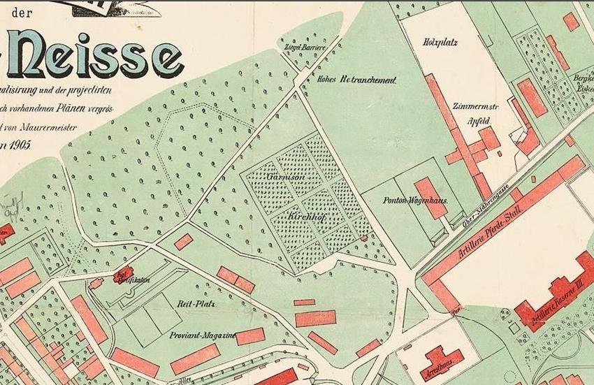 Cmentarz Garnizonowy na mapie Nysy z 1905 roku.jpg