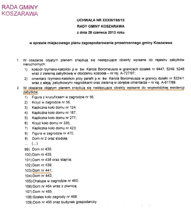 Wybrane fragmenty Uchwały Rady Gminy Koszarawa.jpg
