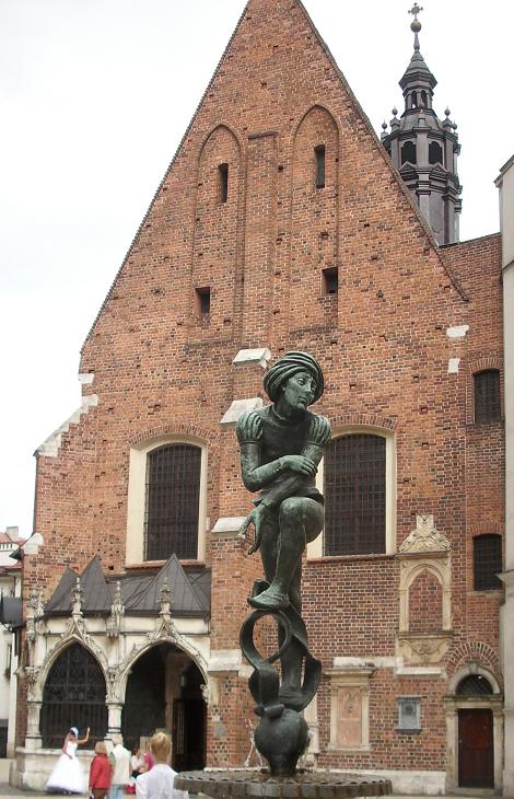 9. Kraków - kościół św. Barbary - Studzienka Gołębi z Prorokiem.JPG