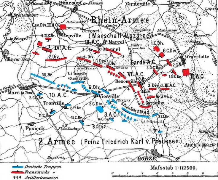 5. Plan bitwy pod Mars-la-Tour trwającej od 16 do 18 sierpnia 1870 roku.jpg
