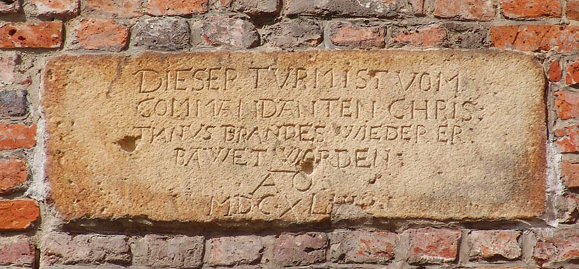 5. Żmigród (niem. Trachenberg) – tablica inskrypcyjna Christiana Brandeisa.JPG