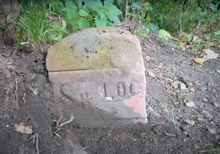 Wolibórz (2) - kamień oznacznikowy na granicy z Nową Rudą.JPG