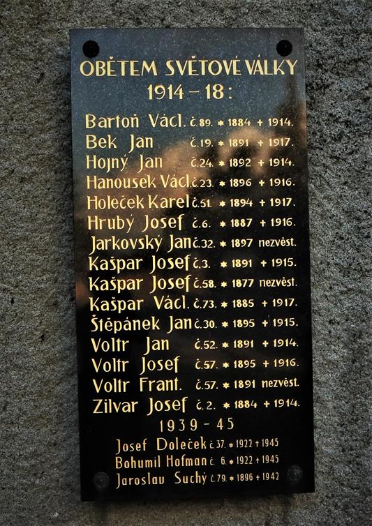 Tablica z nazwiskami ofiar obu wojen.JPG