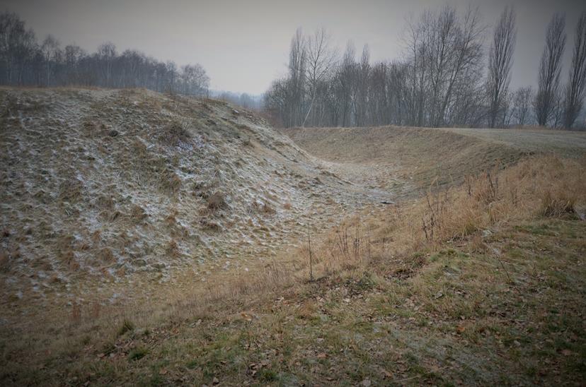 Widok na fosę grodziska (4).JPG